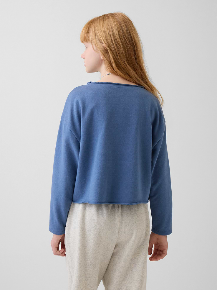 Image number 3 showing, Kids VintageSoft Terry Wide-Neck Logo Sweatshirt