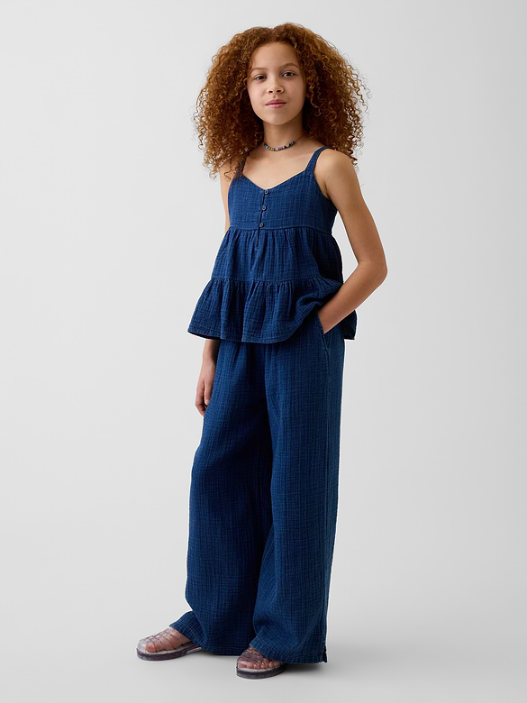Kids Cotton Gauze Tiered Tank Top