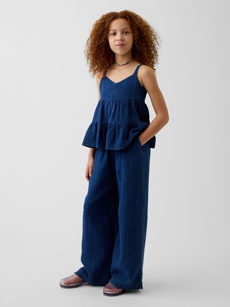 Image number 4 showing, Kids Cotton Gauze Tiered Tank Top