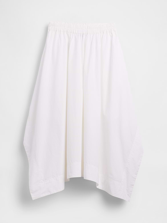 Poplin Midi Handkerchief Skirt