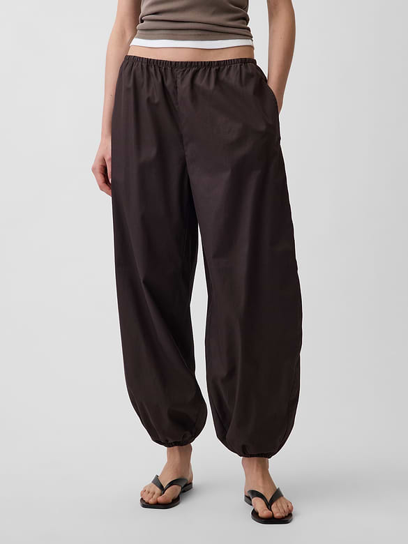 Organic Cotton Poplin Easy Baggy Joggers