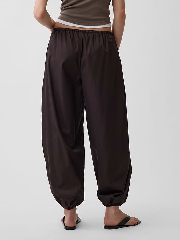 Organic Cotton Poplin Easy Baggy Joggers