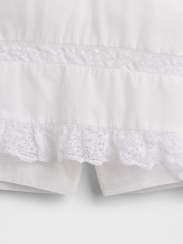 Pintuck Lace-Trim Easy Mini Skort