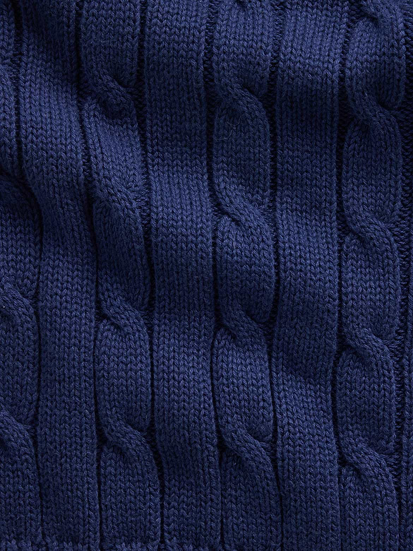 100% Cotton Cable-Knit Zip Cardigan