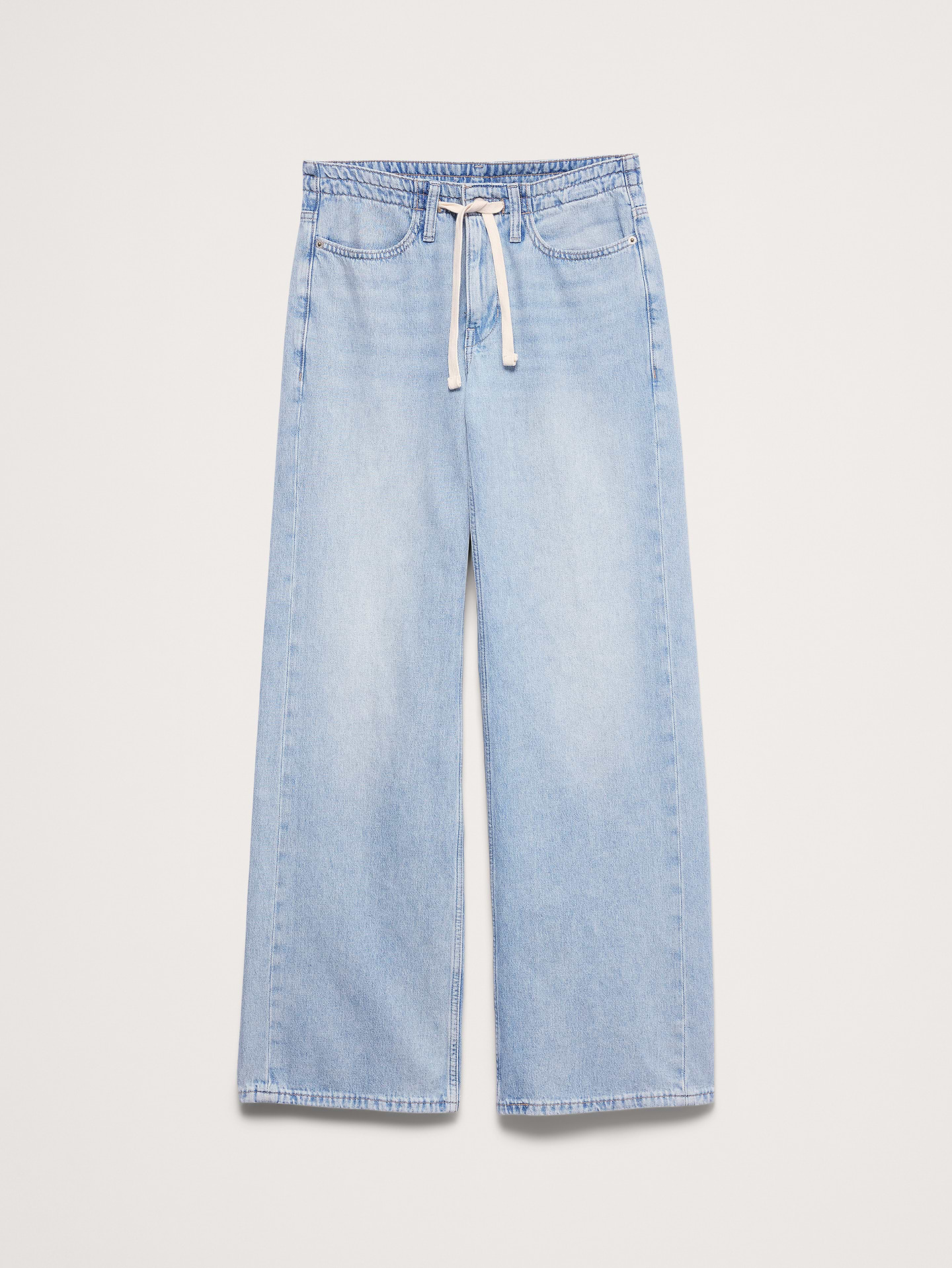 Image number 6 showing, Mid-Rise Wide-Leg Drawstring Jean