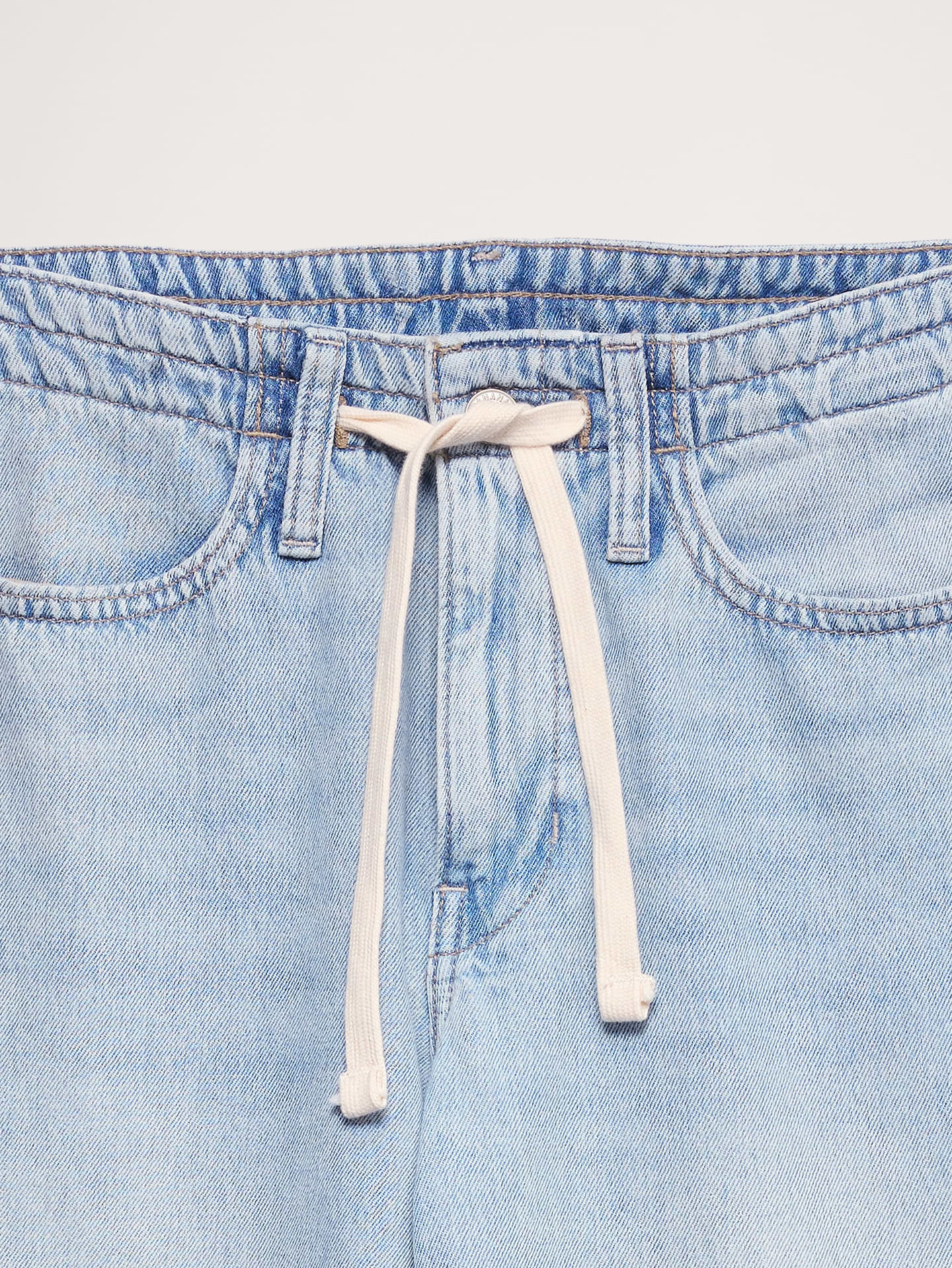 Image number 7 showing, Mid-Rise Wide-Leg Drawstring Jean