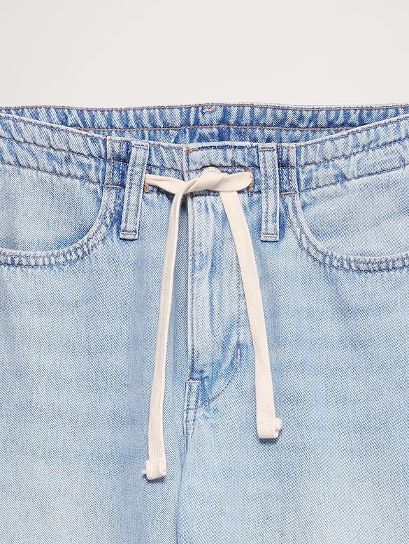 Mid-Rise Wide-Leg Drawstring Jean