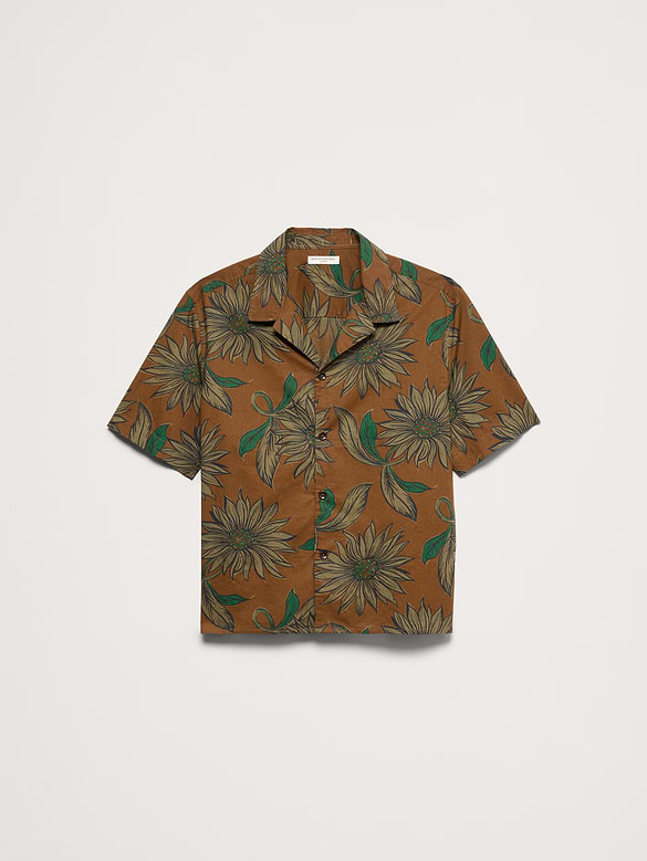 Relaxed-Fit Cotton Slub Resort Shirt