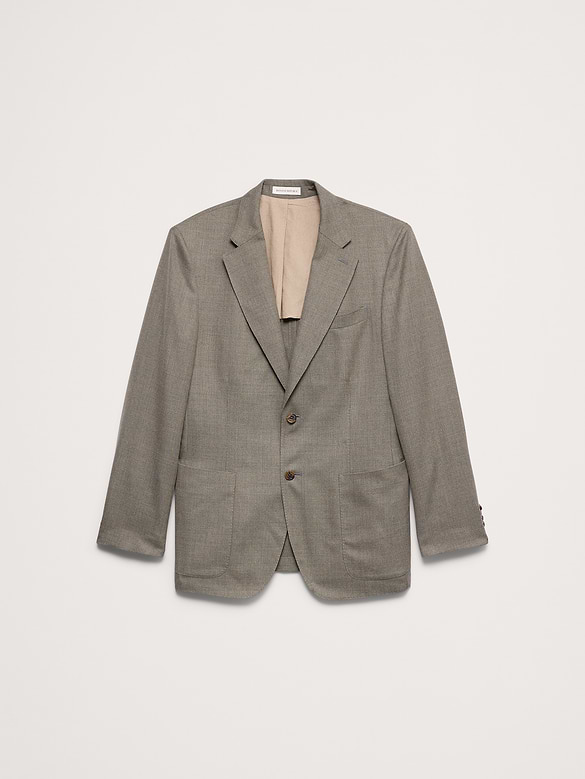 Tailored Slim-Fit Italian Wool Ventile Suit Jacket