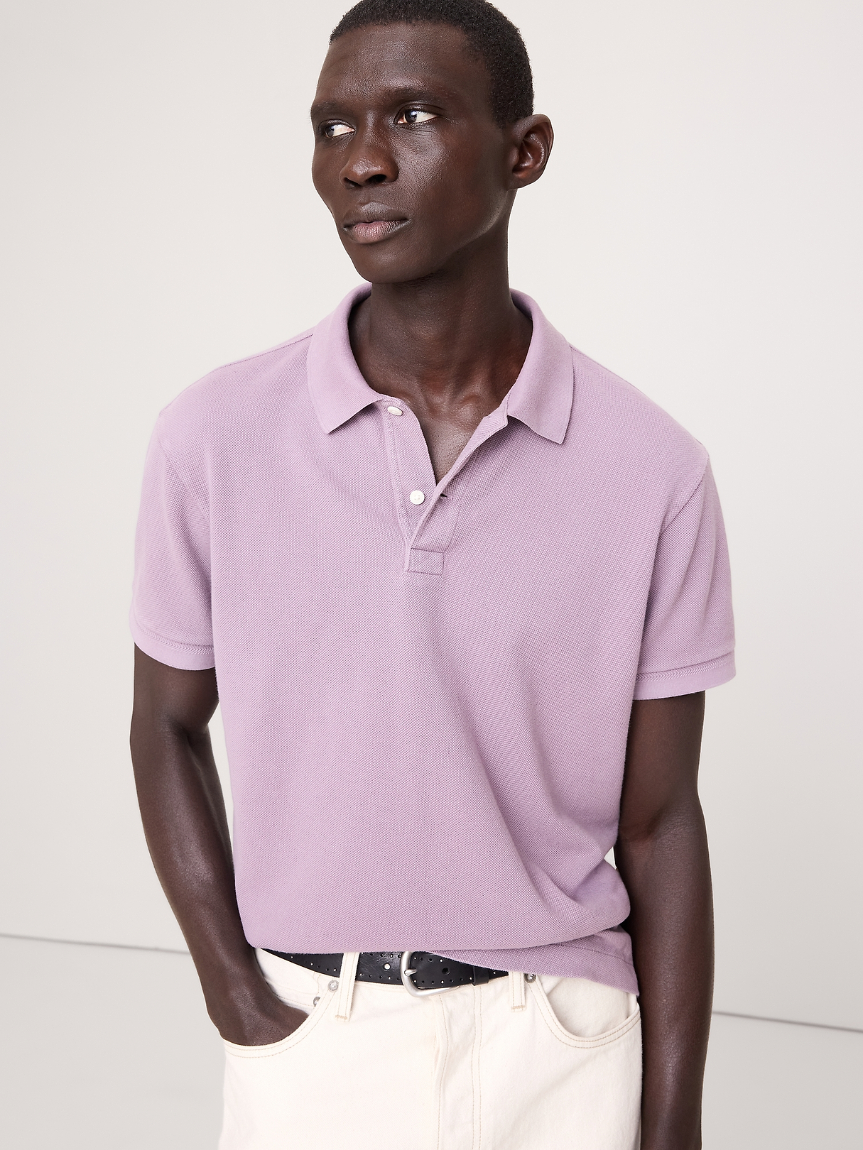 Maison Margiela ピケポロシャツ（バーガンディ / S） Cotton Pique Polo | Banana Republic