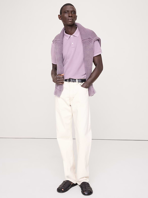Sueded Cotton Pique Polo