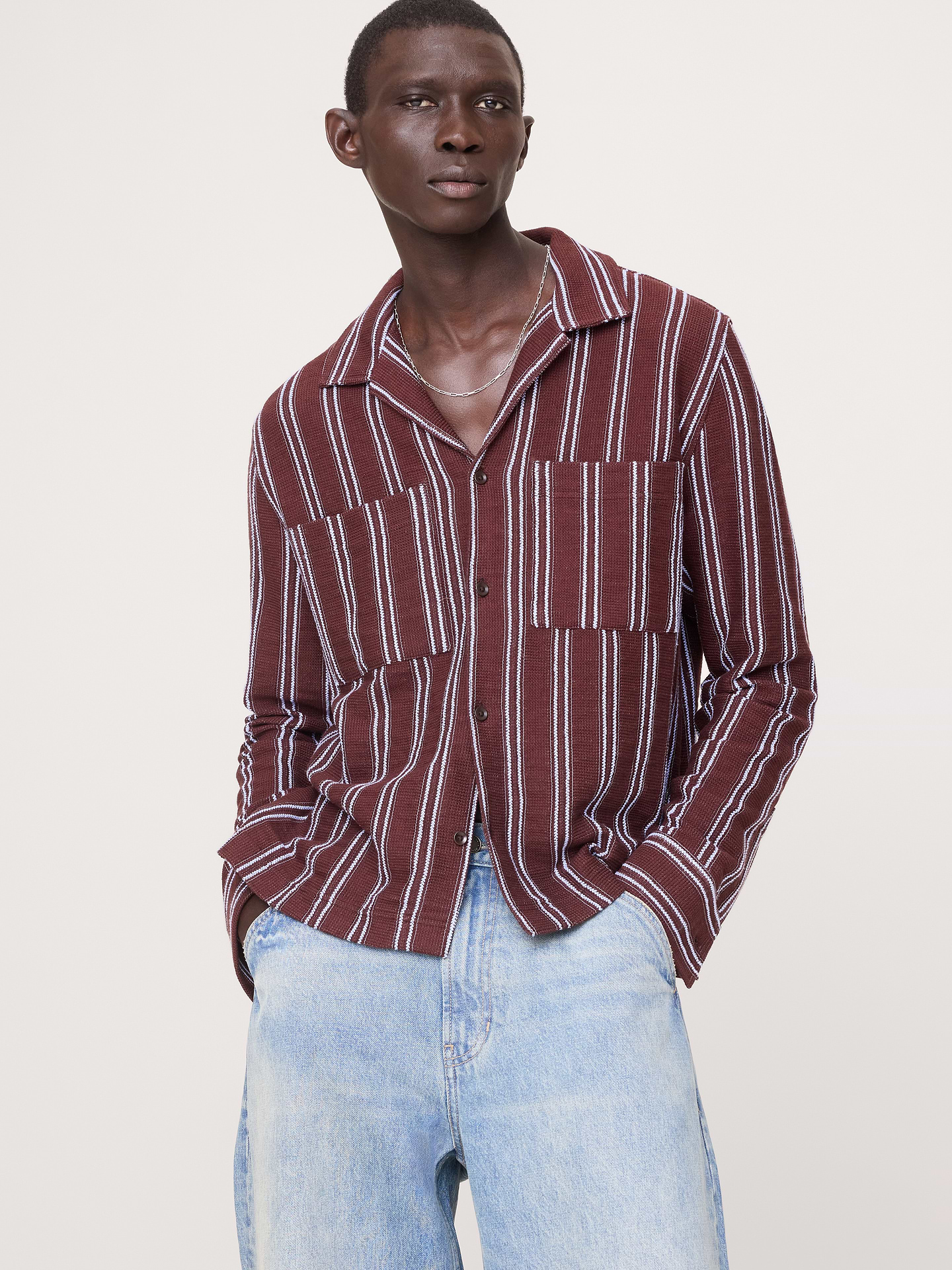 Image number 1 showing, Striped Knit Resort Shirt