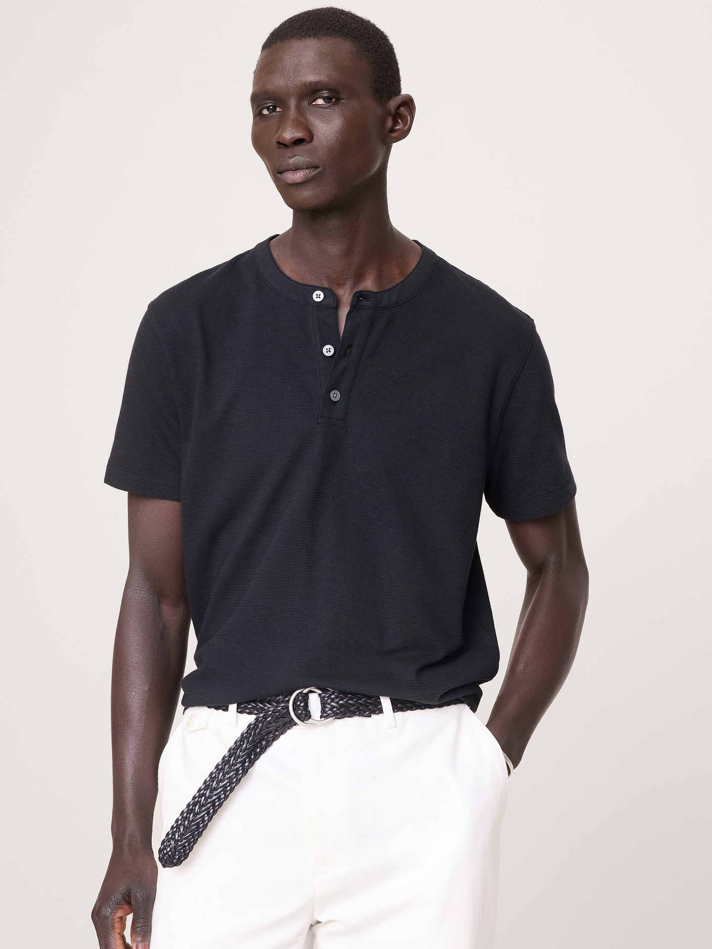Image number 1 showing, Mesh Henley T-Shirt