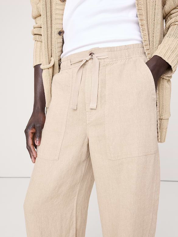 Relaxed Linen Utility Beach Pant
