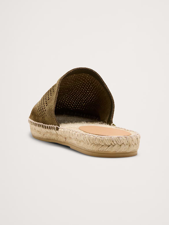 Suede Espadrille Slides