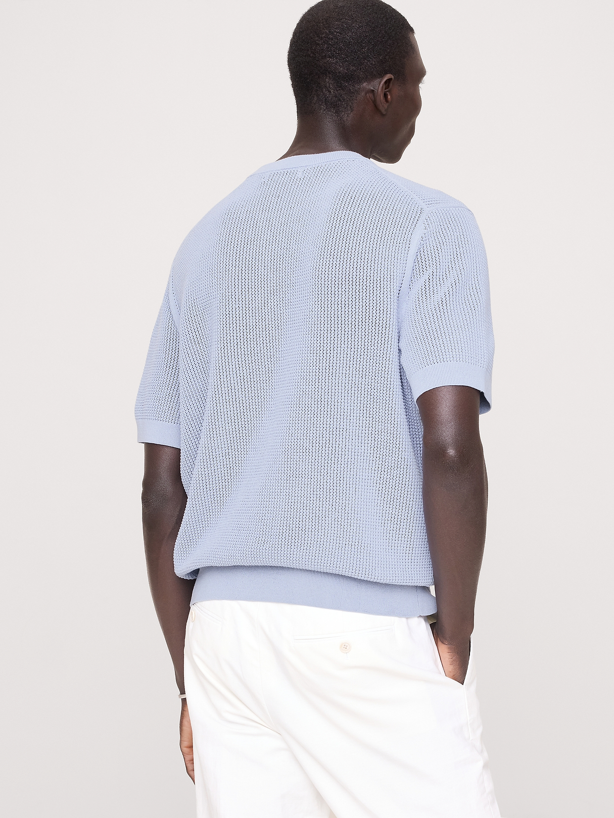 Cotton-Silk Henley T-Shirt | Banana Republic