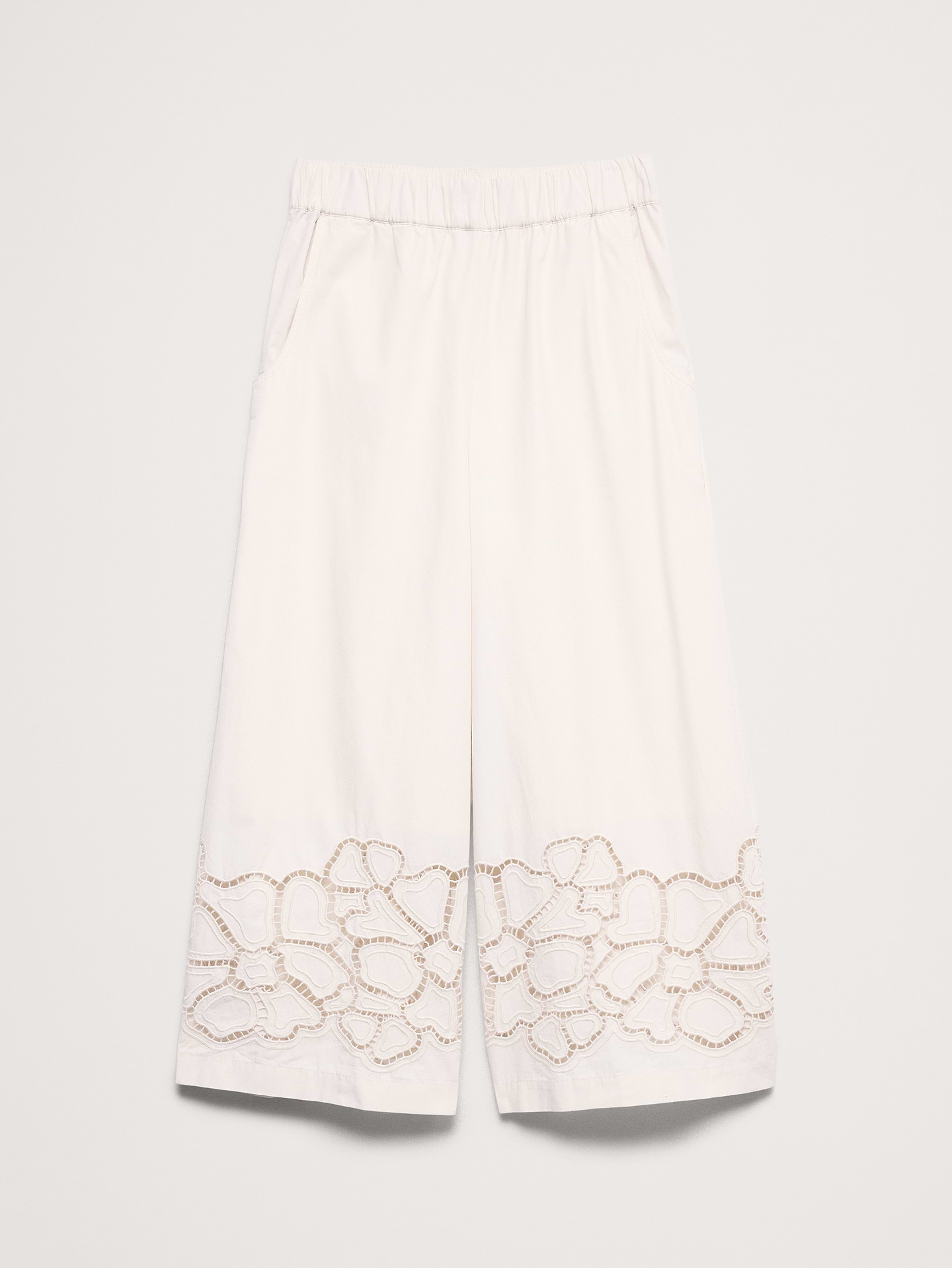 Image number 5 showing, The Pull-On Wide-Leg Ankle Pant in Embroidered Poplin