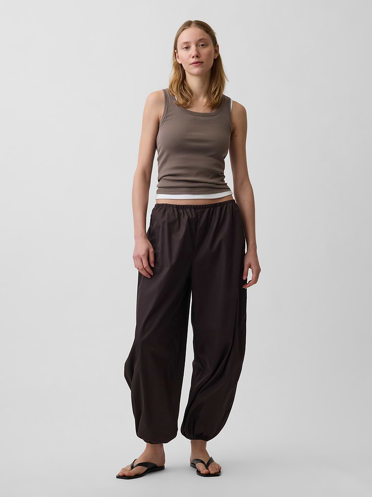 Image number 1 showing, Organic Cotton Poplin Easy Baggy Joggers