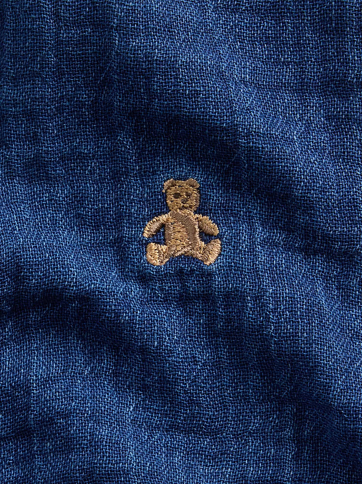 Image number 3 showing, Baby Cotton Gauze Denim Shorty One-Piece
