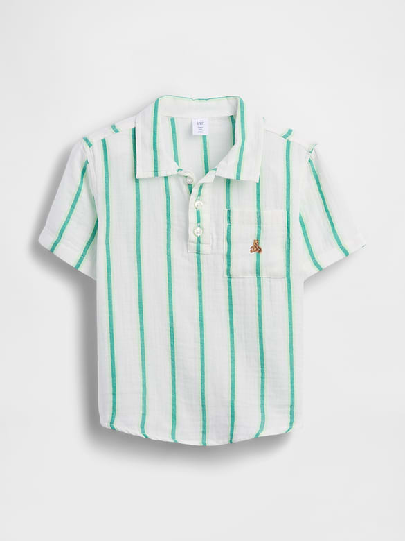 Baby & Toddler Cotton Gauze Print Polo Shirt
