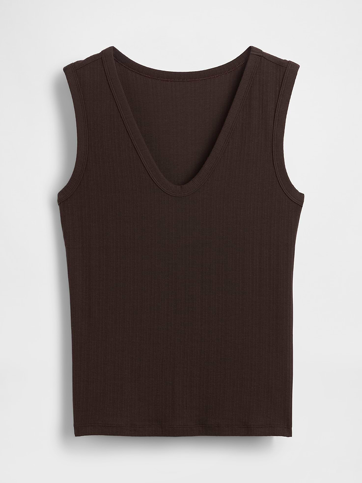 L'image numéro 4 présente Camisole côtelée moirée