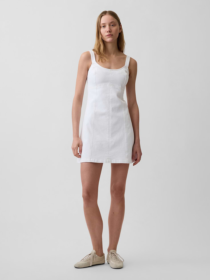 Image number 1 showing, Denim Paneled Mini Dress