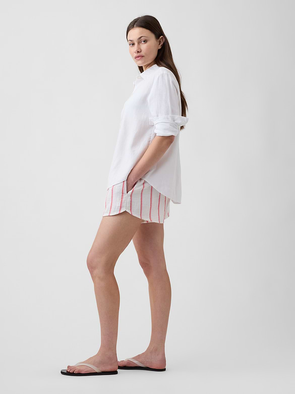 4" High Rise Relaxed Pull-On Gauze Shorts
