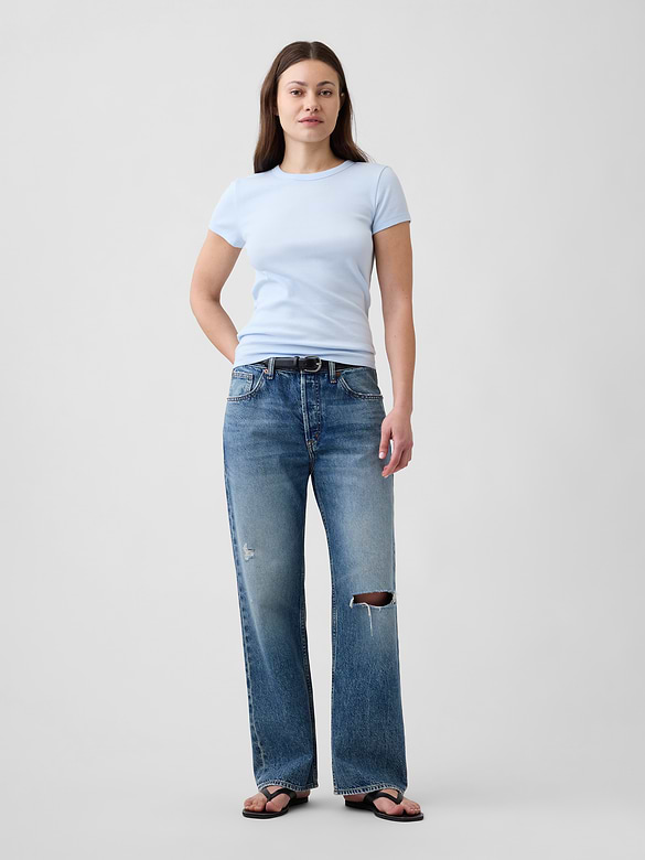 Modern Ribbed Crewneck T-Shirt