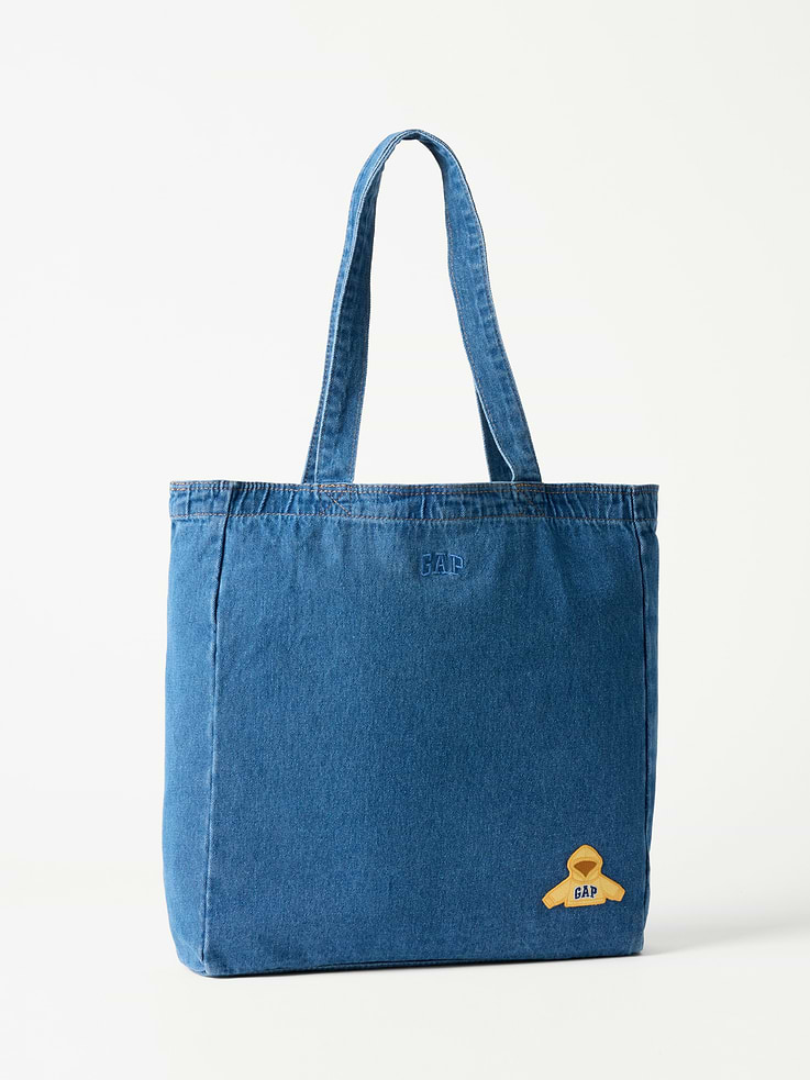Image number 1 showing, Gap Denim Tote Bag With Exclusive Hoodie Patch