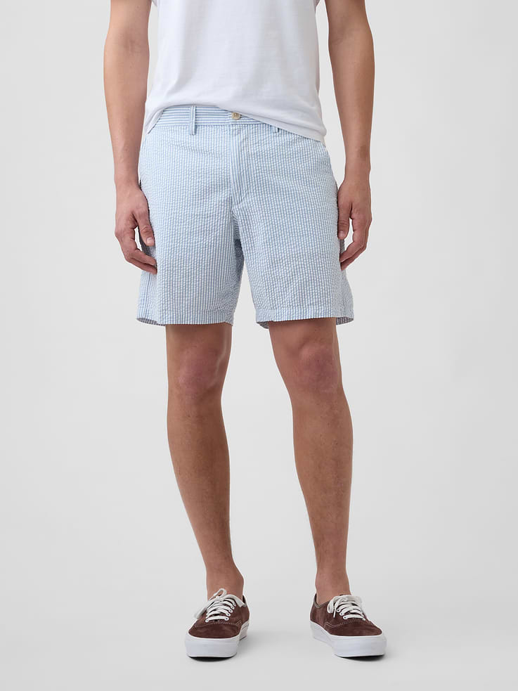 Image number 3 showing, 7" Essential Seersucker Shorts