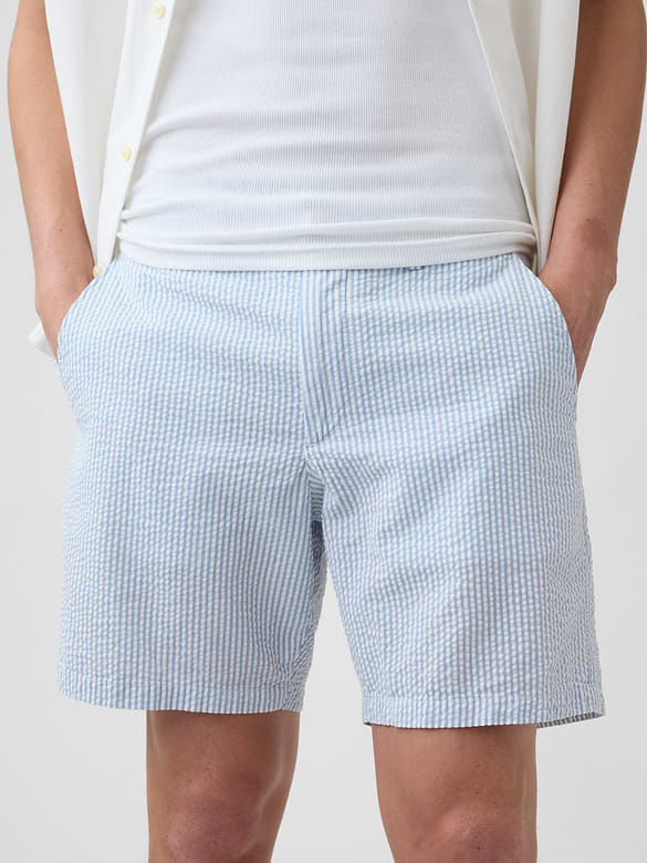 7" Essential Seersucker Shorts