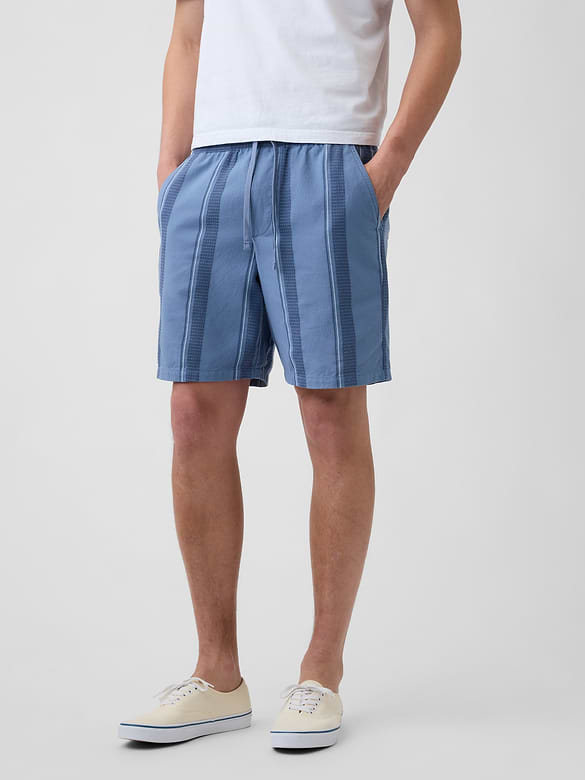7" Easy Textured Stripe Shorts