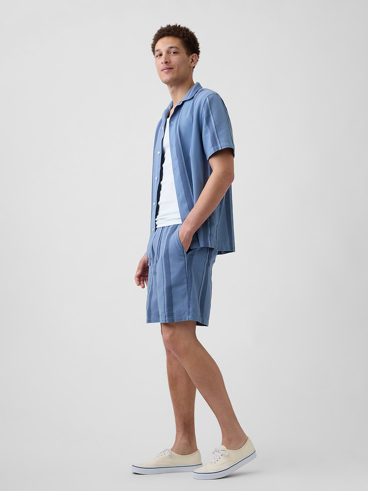 Image number 4 showing, 7" Easy Textured Stripe Shorts