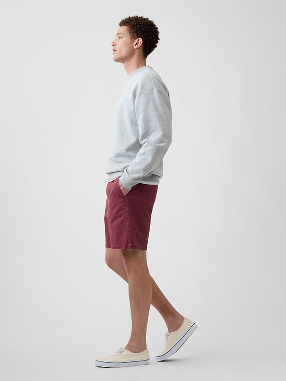 7" Essential Pull-On Khaki Shorts