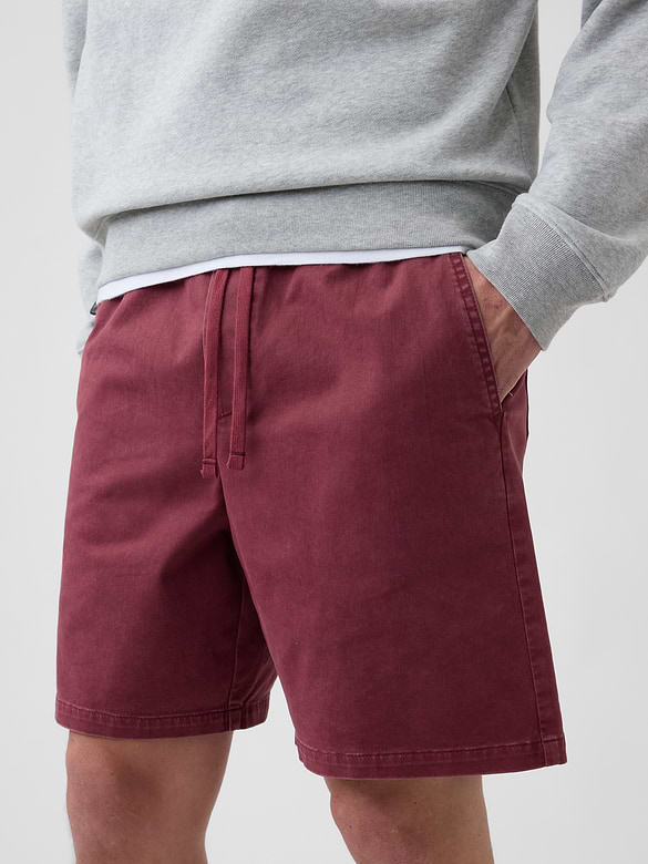 7" Essential Pull-On Khaki Shorts