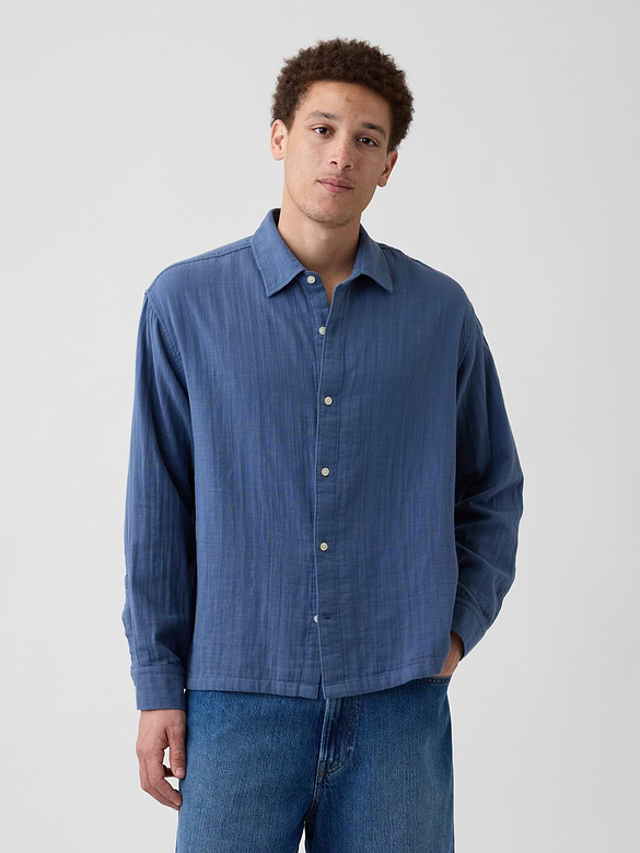 Gauze Shirt in Boxy Fit