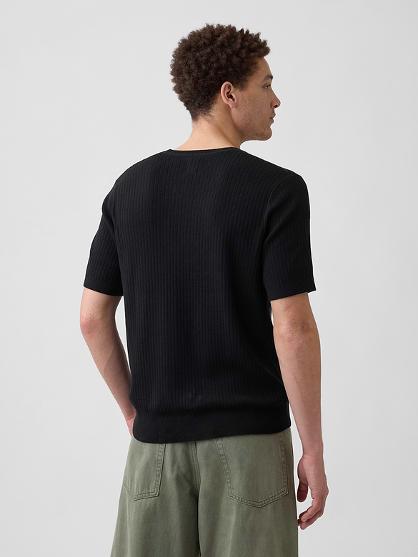 Ribbed Crewneck Sweater T-Shirt