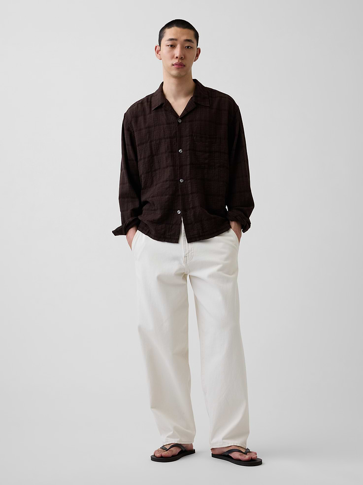Image number 2 showing, Relaxed Straight-Hem Seersucker Shirt