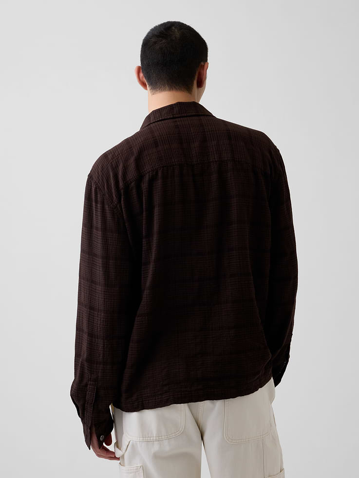 Image number 3 showing, Relaxed Straight-Hem Seersucker Shirt