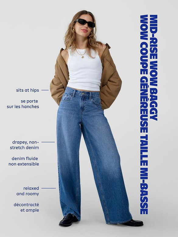 Mid-Rise Wow Baggy Wide-Leg Jeans
