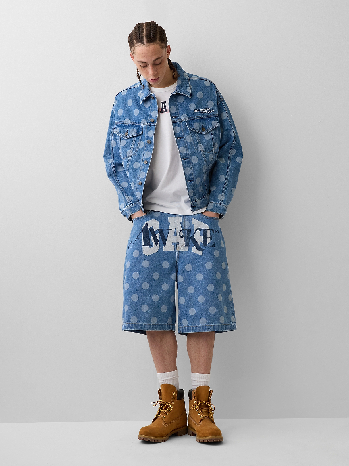 Gap × Awake NY Oversized Dotted Icon Denim Jacket | Gap