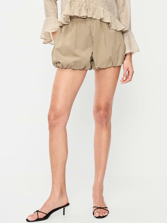 Short à ourlet bouffant en popeline