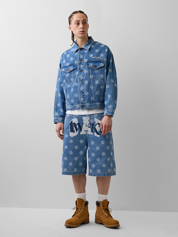 Gap × Awake NY ‘90s Loose Dotted Denim Shorts  