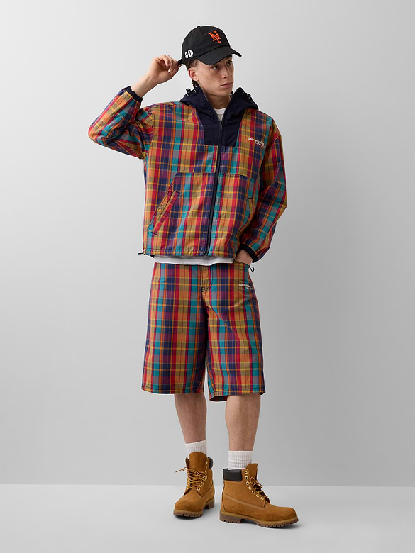 Gap × Awake NY Plaid Canvas Baggy Shorts