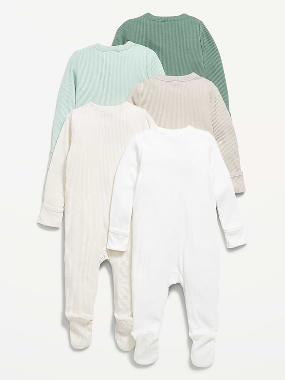 2-Way-Zip Sleep & Play Footed One-Piece 5-Pack for Baby