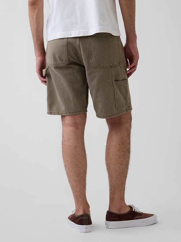 9" Loose Denim Carpenter Shorts