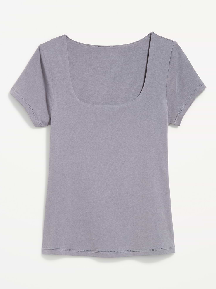 Image number 4 showing, Hug Double-Layer Scoop-Neck Top