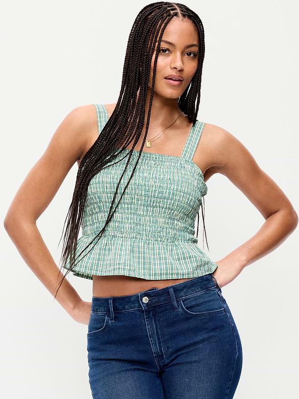 Camisole à smocks et à basque