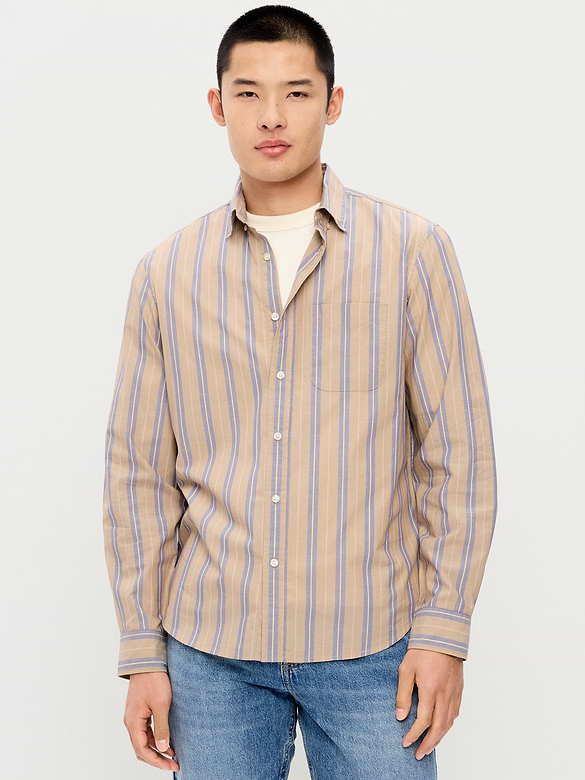 Classic Fit Everyday Striped Poplin Shirt