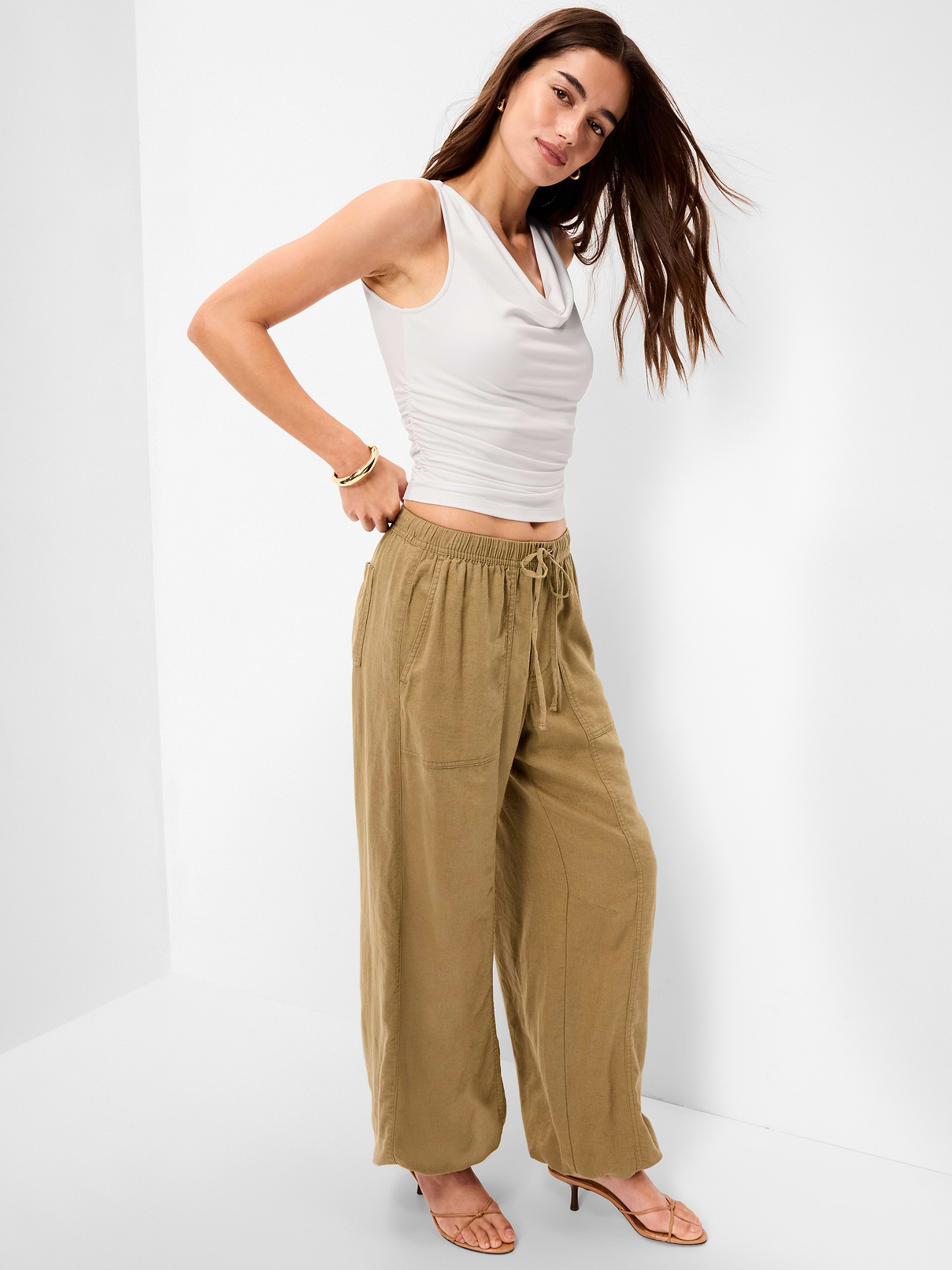 Asymmetrical Side-Cinch Tank Top | Old Navy